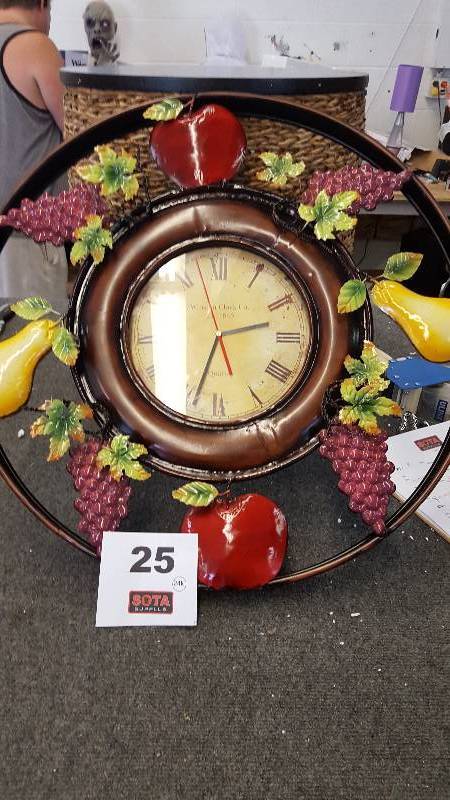Round Fruit Wall Clock