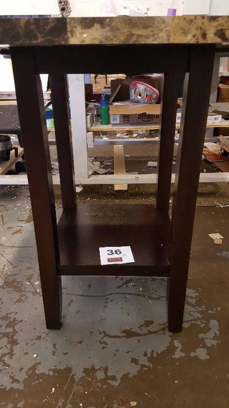 Square Faux Marble Kitchen Island