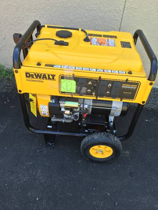lot 1 image: Dewalt 7,000-Watt Gasoline Powered Electric Start Portable Generator in like New Working conditions Conditions Model # DXGNR7000