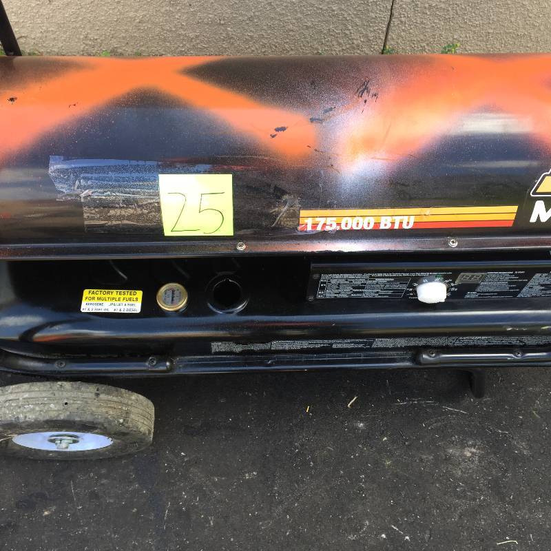 lot 25 image: Mi-T-M 175,000 BTU Portable Kerosene Forced Air Utility Heater  used working conditions