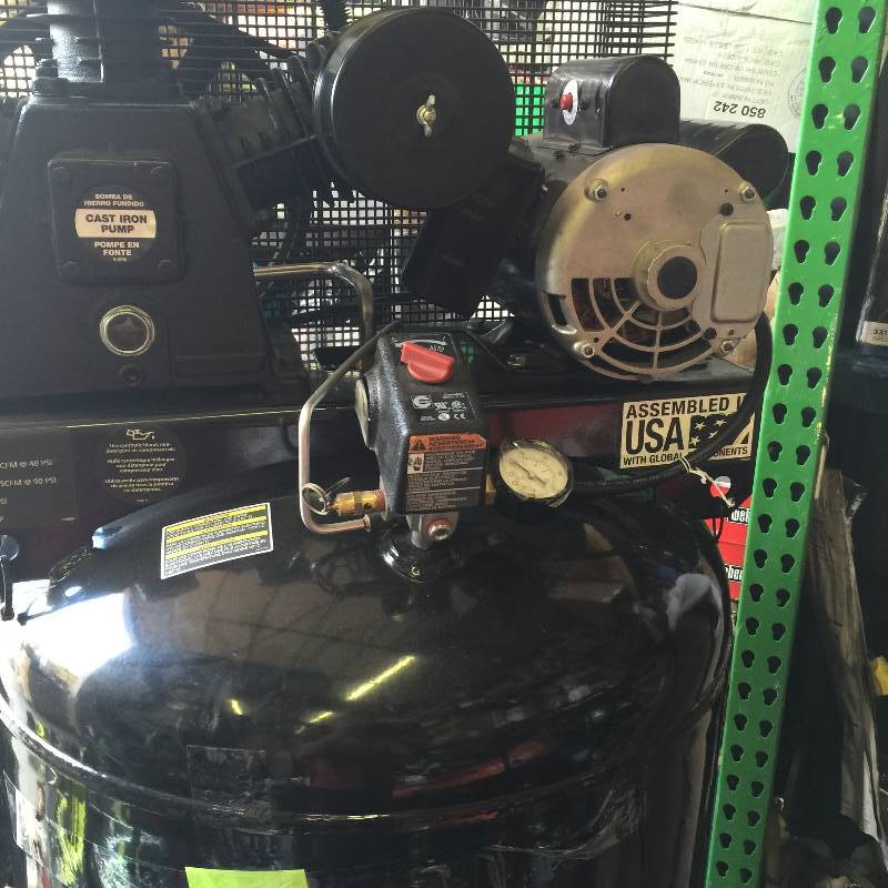 lot 26 image: Husky 80 Gal. 3-Cylinder Single Stage Electric Air Compressor Model # C801H