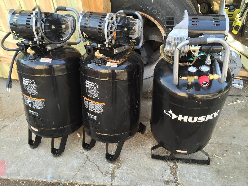 lot 36 image: Lot of husky air compressor for parts o repais