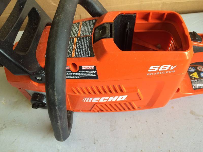 lot 81 image: Echo 16 in. 58-Volt Lithium-Ion Brushless Cordless Chainsaw Battery Not Included