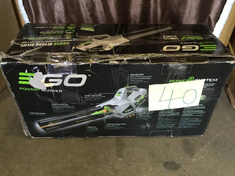 lot 40 image: Ego 480 CFM 3-Speed Turbo 56-Volt Lithium-ion Cordless Electric Blower in like new working conditions