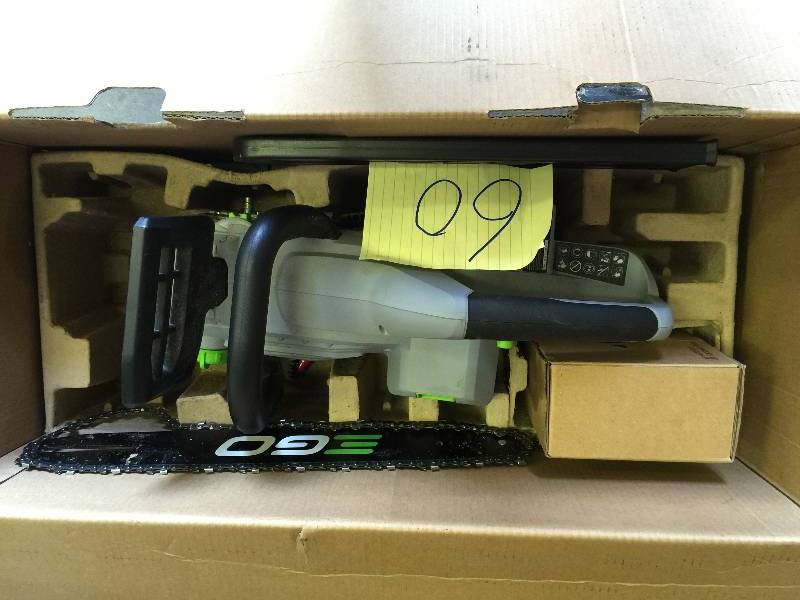 lot 60 image: Ego 14 in. 56-Volt Lithium-Ion Cordless Chain Saw in working conditions