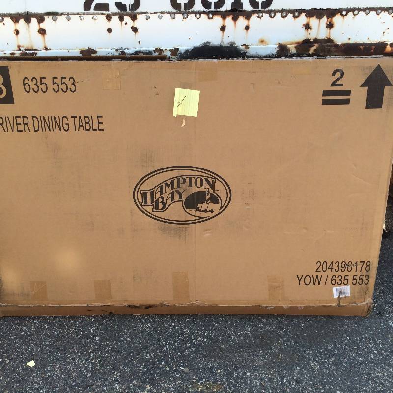 lot 4 image: Hampton Bay Fall River Rectangular Patio Dining Table New