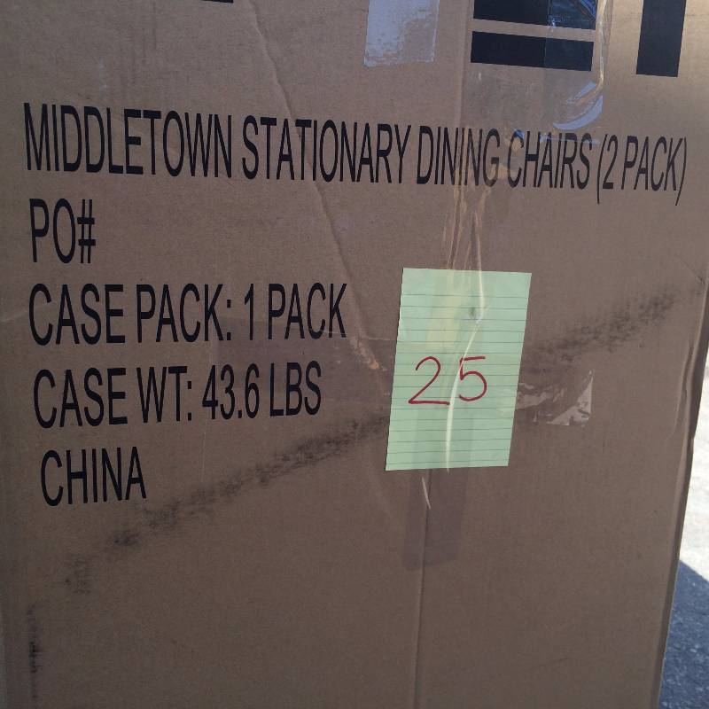 lot 25 image: Hampton Bay Middletown Patio Stationary Dining Chairs with Dragonfruit Cushions (2-Pack) New