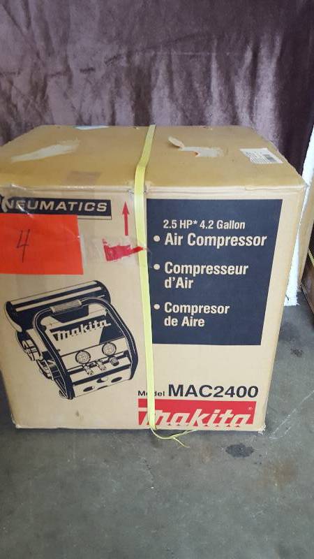 Makita 4.2 Gal. 2.5 HP Portable Electrical 2-Stack Air Compressor Model # MAC2400 New