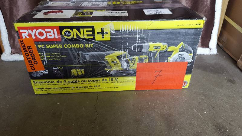 Ryobi ONE 18-Volt Lithium-Ion Cordless Super Combo Kit (4-Piece) Model # P883 New