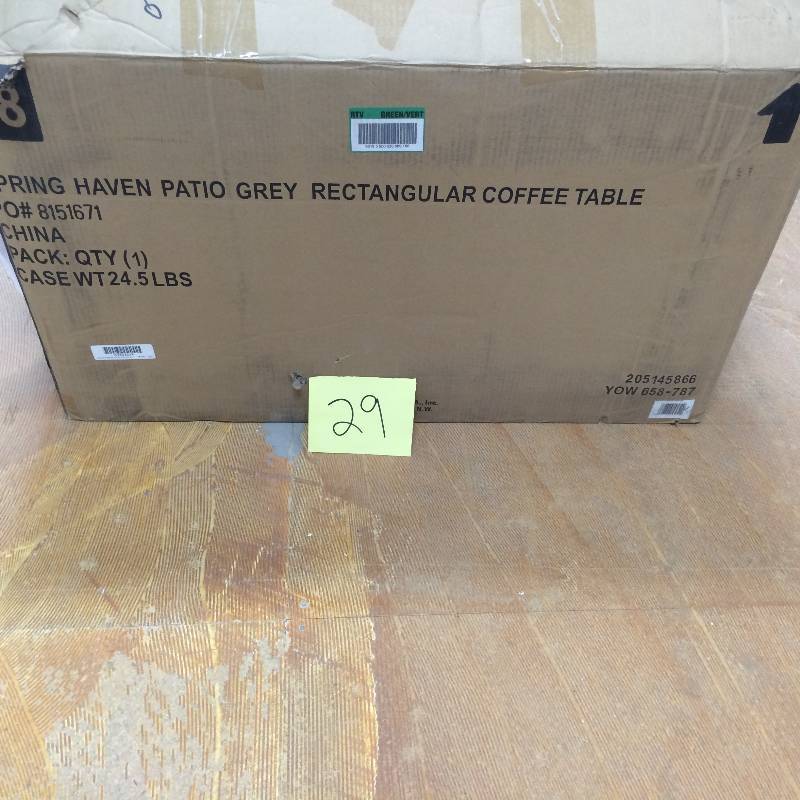 lot 29 image: Hampton Bay Spring Haven Grey Patio Coffee Table New