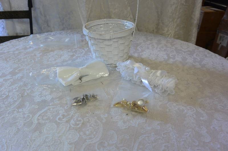 Flower Girl Basket, Bow-tie, Cuff Links, and Garter