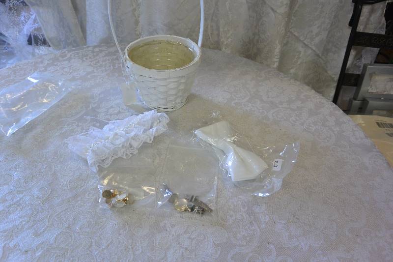 Flower Girl Basket, Bow-tie, Cuff Links, and Garter