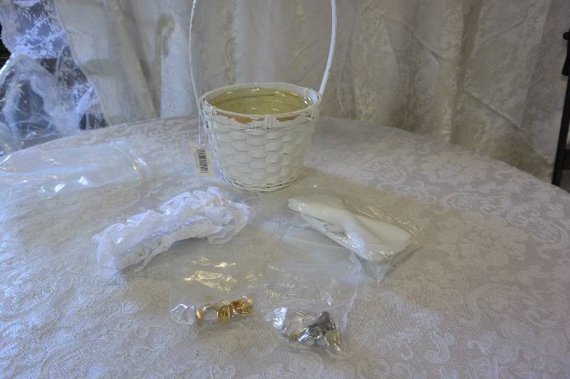 Flower Girl Basket, Bow-tie, Cuff Links, and Garter