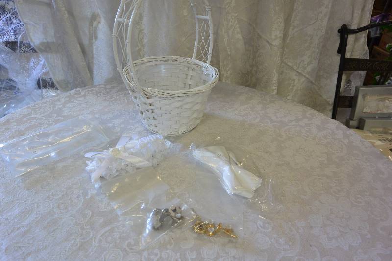 Flower Girl Basket, Bow-tie, Cuff Links, and Garter