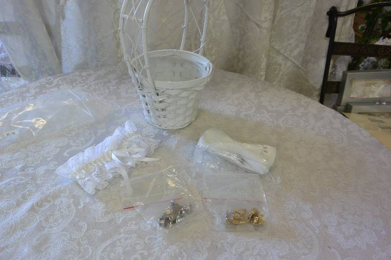 Flower Girl Basket, Bow-tie, Cuff Links, and Garter