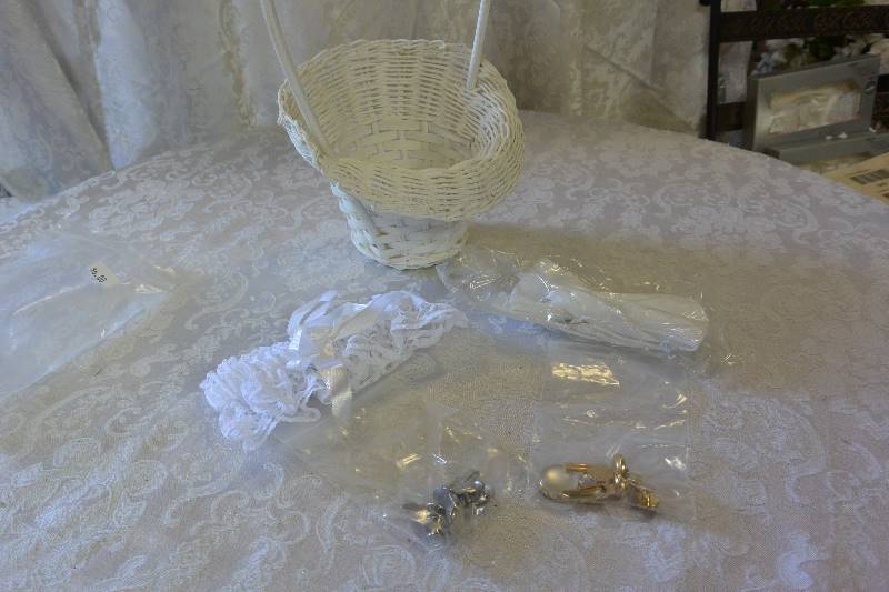 Flower Girl Basket, Bow-tie, Cuff Links, and Garter