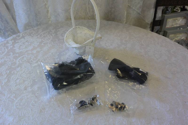 Flower Girl Basket, Bow-tie, Cuff Links, and Garter