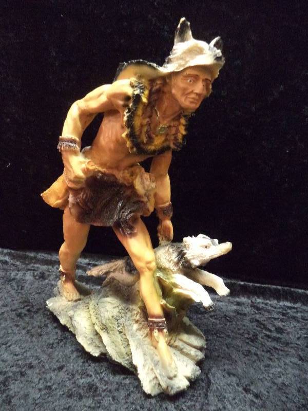 Native American wWolf, 11, resin