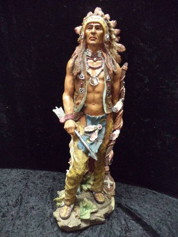 Native American with Arrow, 24, resin