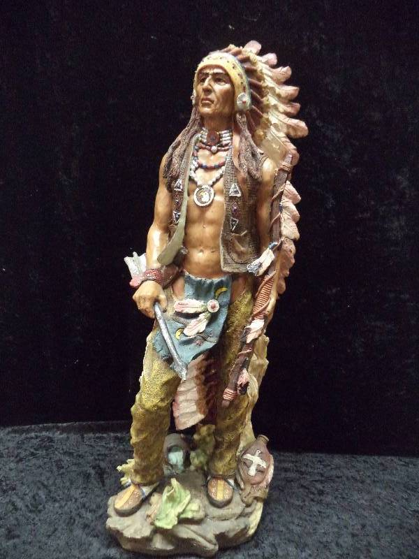 Native American with Arrow, 24, resin