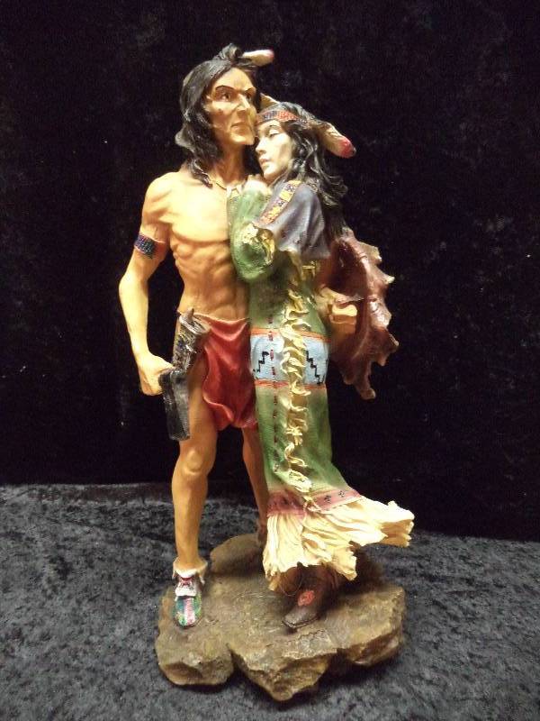 Native American Couple, 16, resin