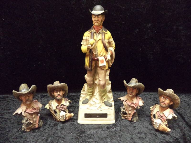 Lot - 1969 Cowboy Decanter & Cowboy Busts