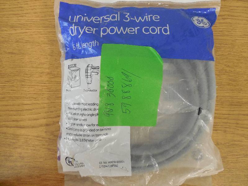 lot 76 image: UNIVERSAL DRYER 3 WIRE POWER CORD
