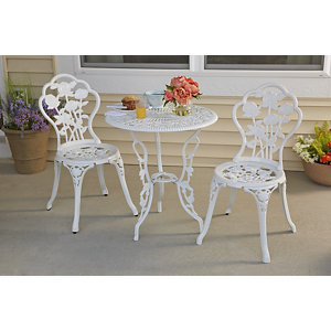 Alcove Rose Garden 3-pc. Cast Iron Bistro Set