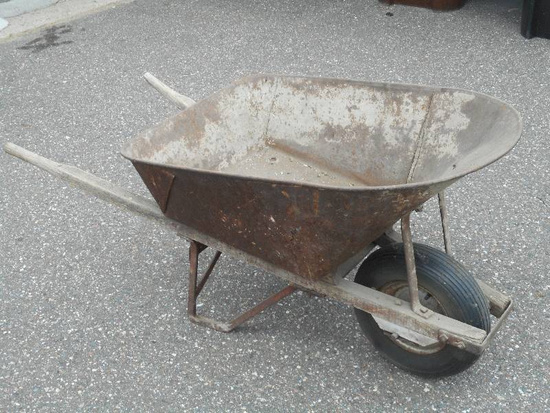 lot 49 image: Old Steel Wheel Barrel, Very Usable...
