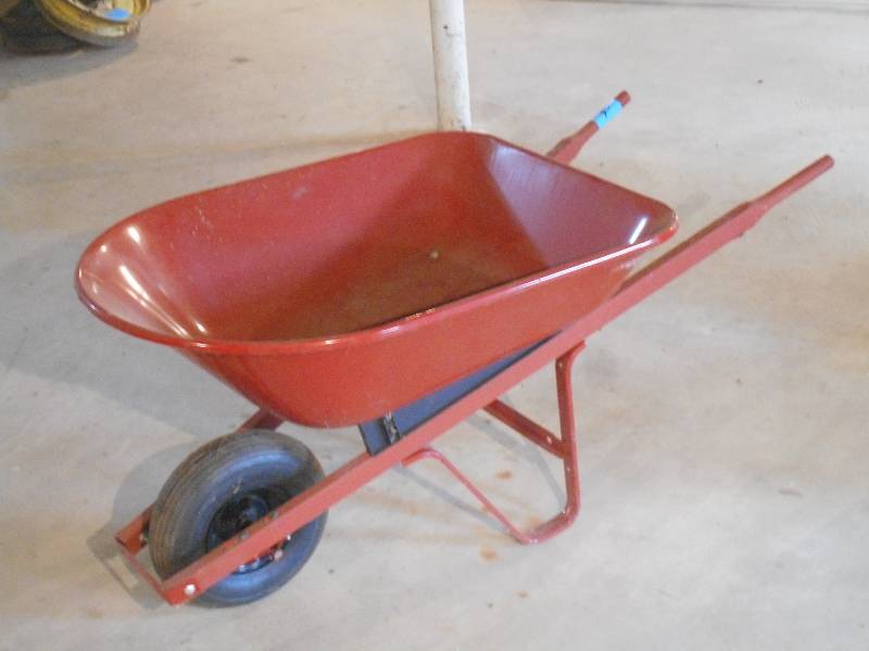 lot 72 image: Steel Wheel Barrel, Like New ...