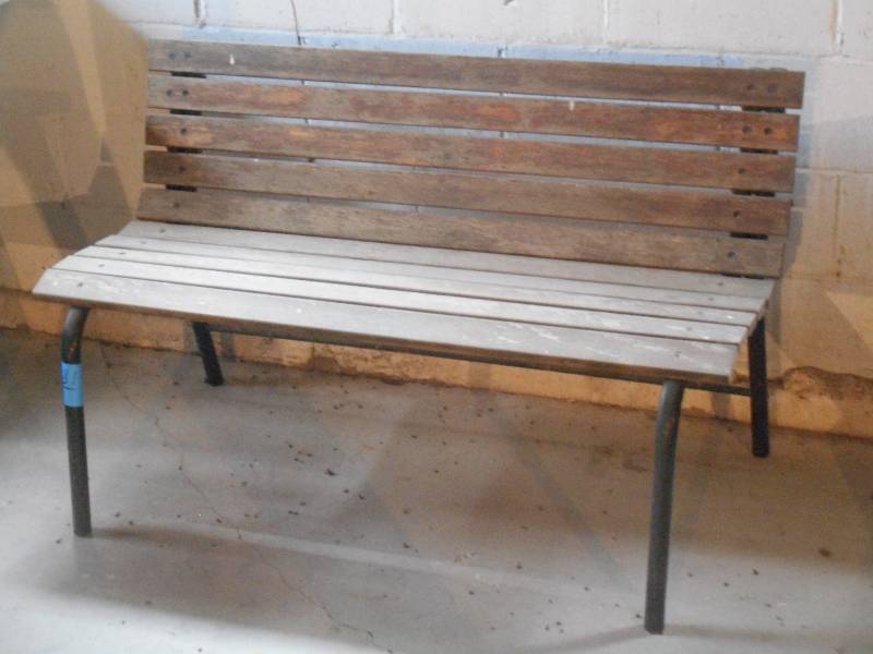 lot 81 image: Steel-Framed Garden Bench ...