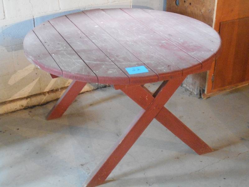 lot 82 image: 48 Solid Wood Patio Table...