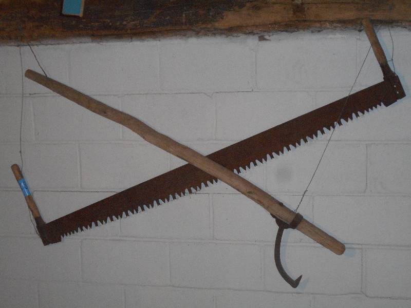 lot 88 image: (1) Log Roller & (1) Two-Man Saw, B...