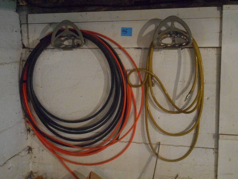 lot 95 image: (2) Hose Racks With Air Hose & Tubi...