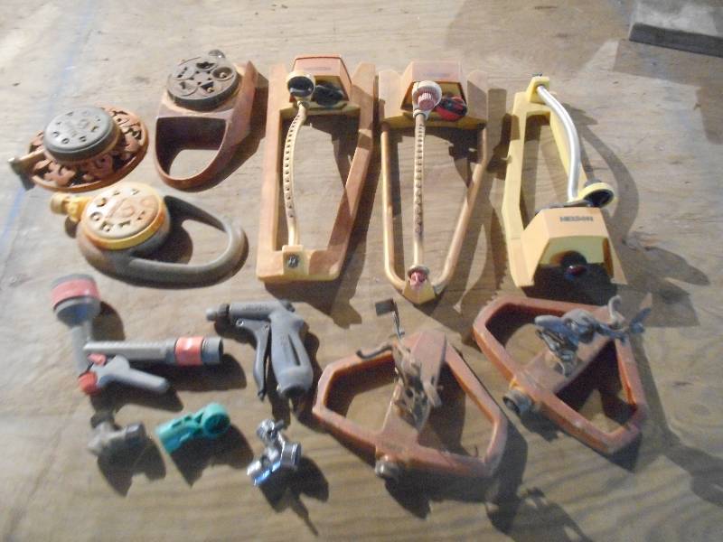 lot 102 image: Box Of Assorted Lawn Sprinklers ...