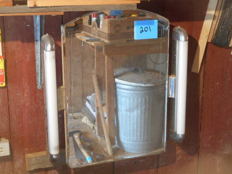 lot 201 image: Vintage Mirrored Medicine Cabinet W...