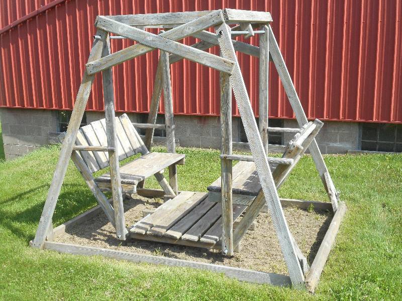 lot 8 image: Solid Wood Outdoor Swing, 6x8 Bas...