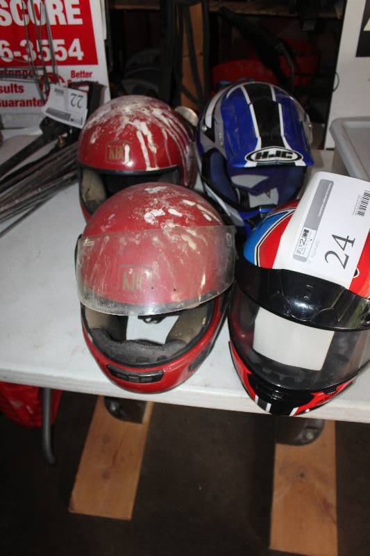 lot 24 image: Lot of (4) Motorcycle Helmets