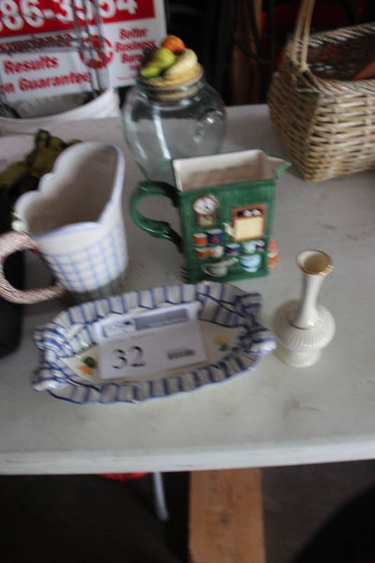 lot 32 image: Lot of (5) Ceramic Table Decorative Containers