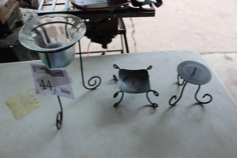 lot 44 image: Lot of (3) Decorative Candle Holders