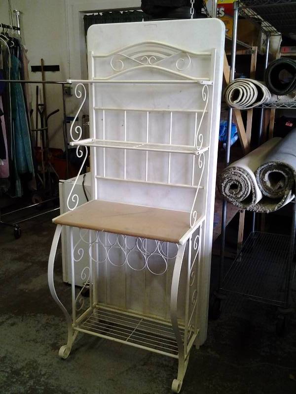 lot 6 image: Metal BakersWine Rack Kitchen Shelf 28x68x19