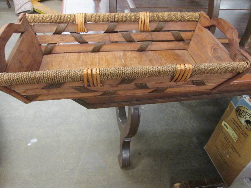 Woven wooden basket 22x 11.5 inch...