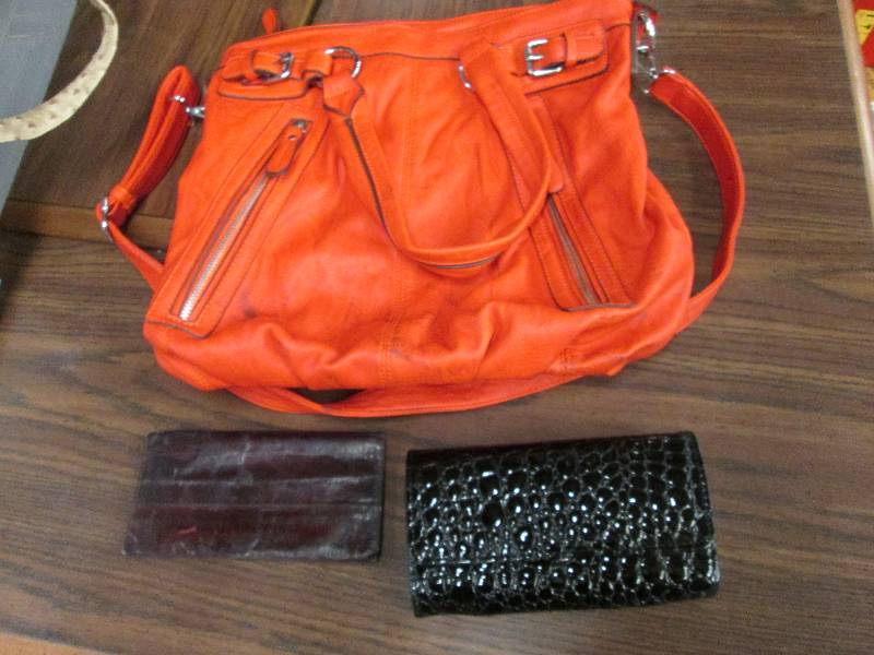 Large re purse, Leather checkbook c...