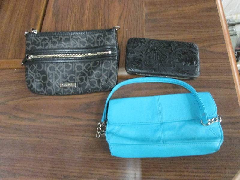 Black Calvin Klein purse, Turquoise...