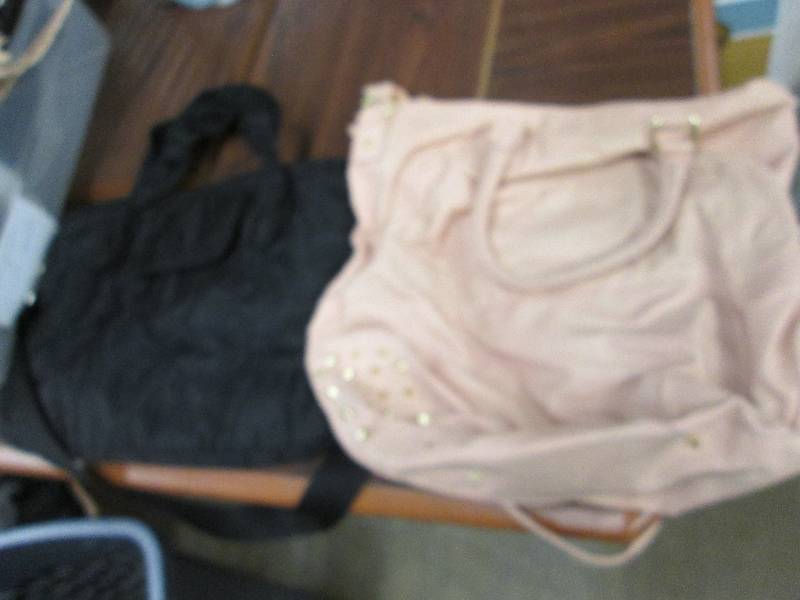 Black tote purse, Pink studded purs...