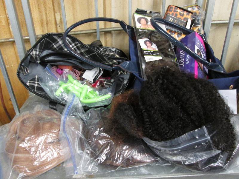 Lot of assorted colorslengths hair...