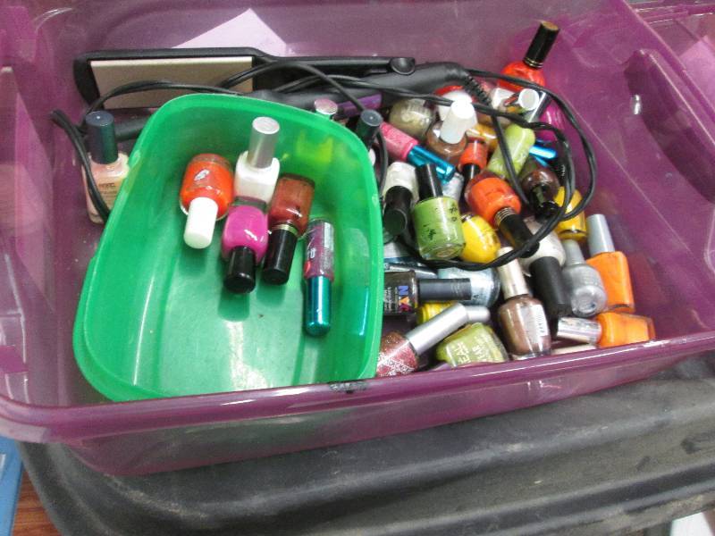 Large assortment of nail polish and...