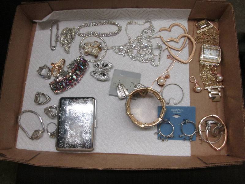 Assorted rhinestone jewelry , card ...