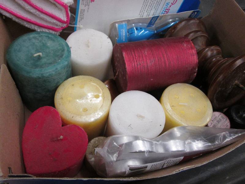 Assorted pillar candles, votive can...