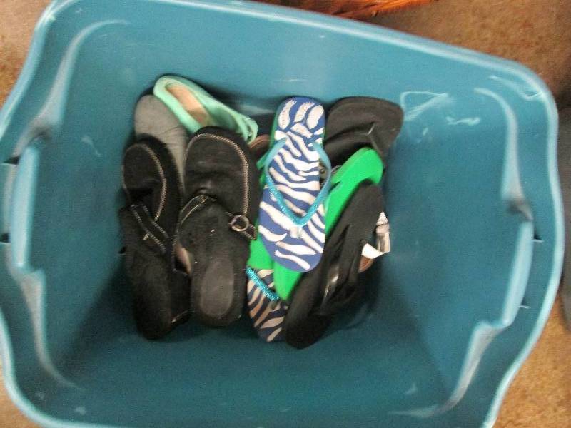 Large lot of size 11 womens shoes, ...